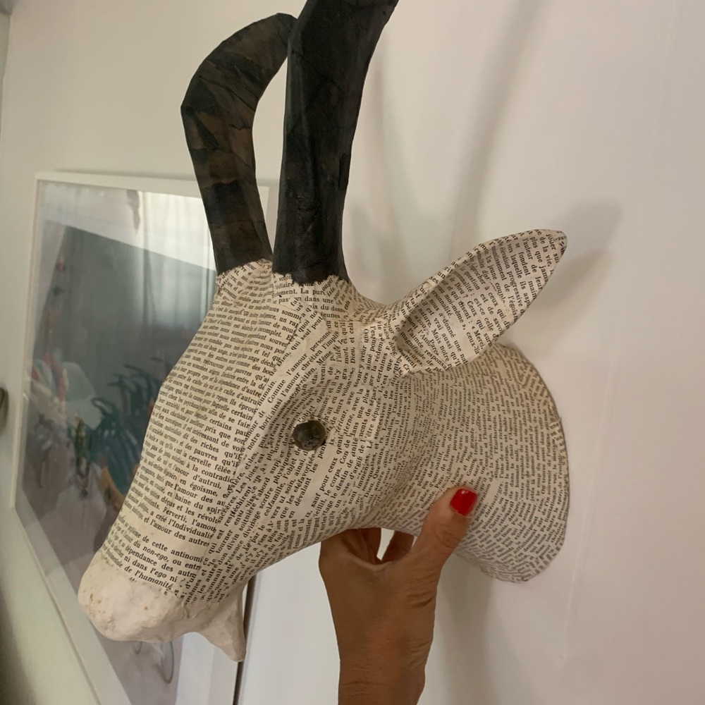 Haitian love poems made into “Goat“ paper wall art